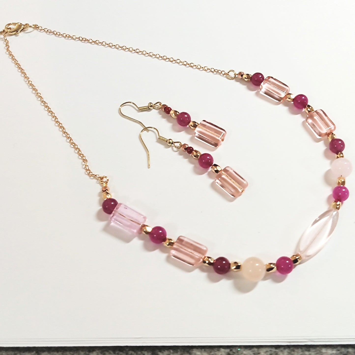 7505 Roses and Barrels Necklace Earrings Set