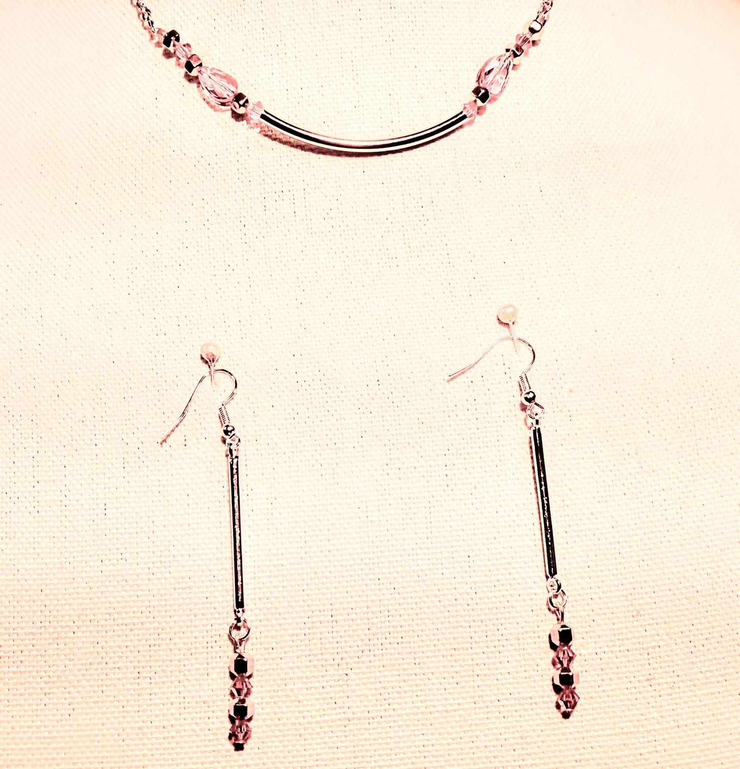 8503 Rose Drop Swarovski Necklace Earrings Set