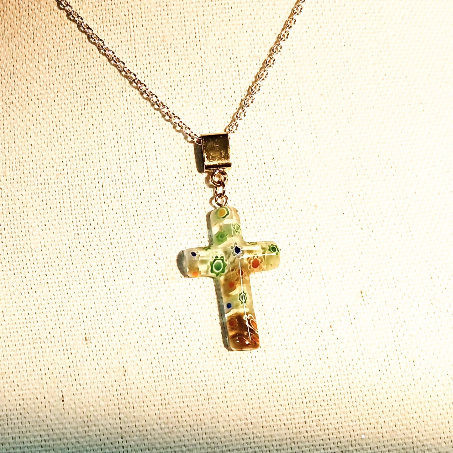 8603 Green Cross Necklace