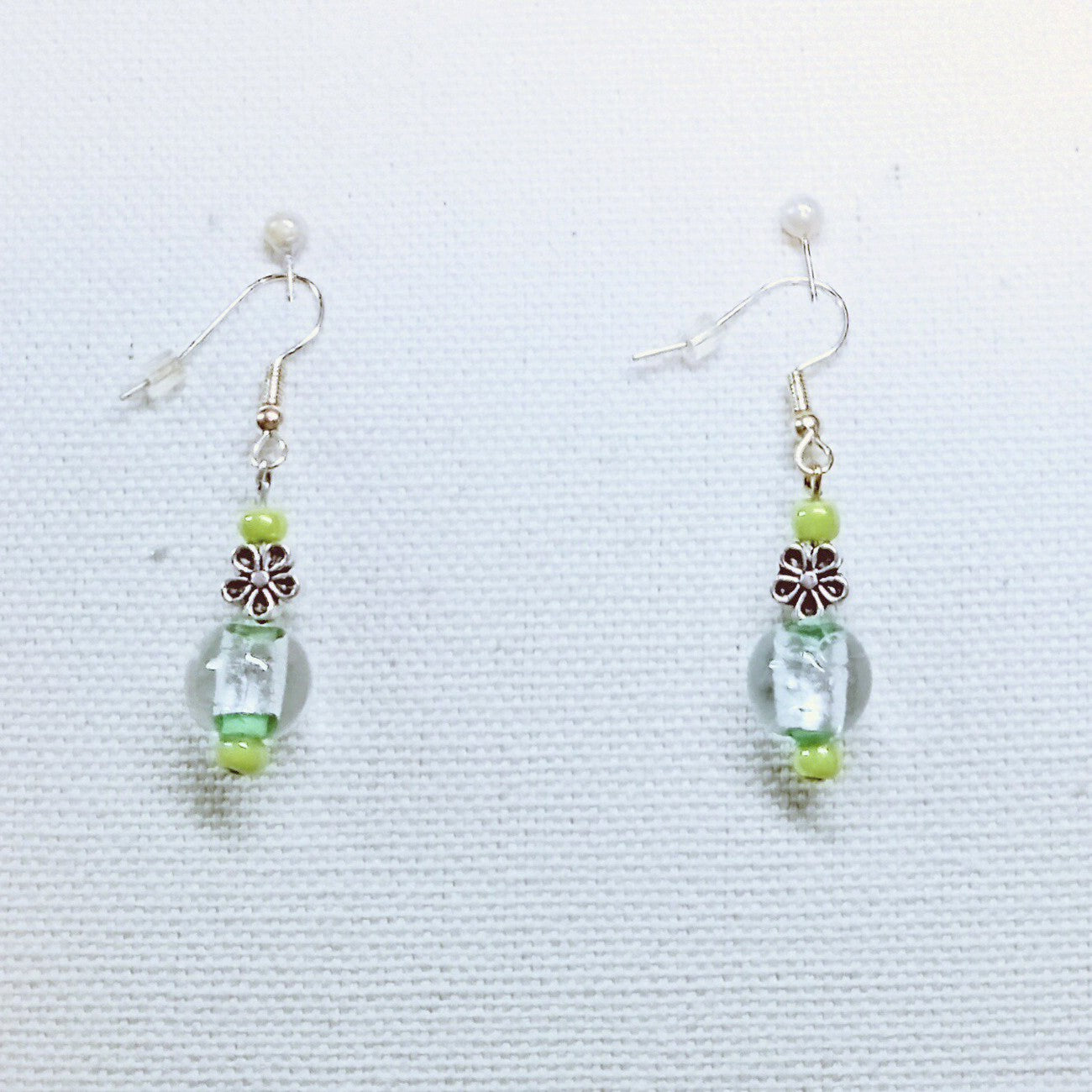 8704 Silver Infused N Greens Earrings