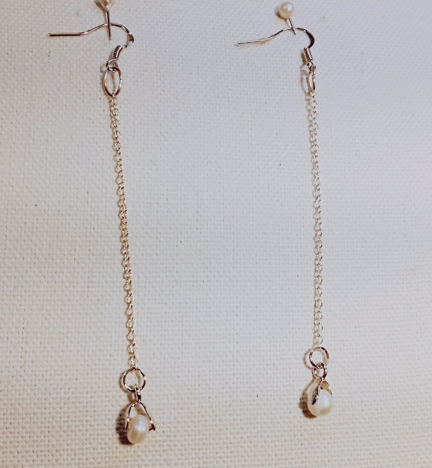 8708 Fresh Water Pearls N Chains Earrings