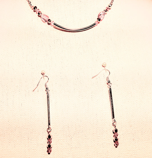 8503 Rose Drop Swarovski Necklace Earrings Set