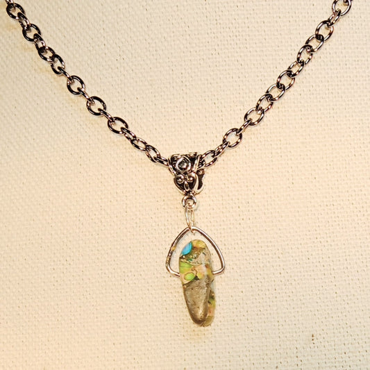 8602 Polymer Mixed Greens Necklace