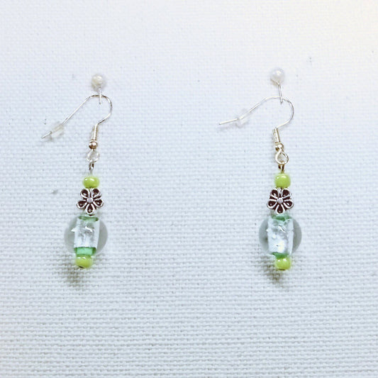 8704 Silver Infused N Greens Earrings