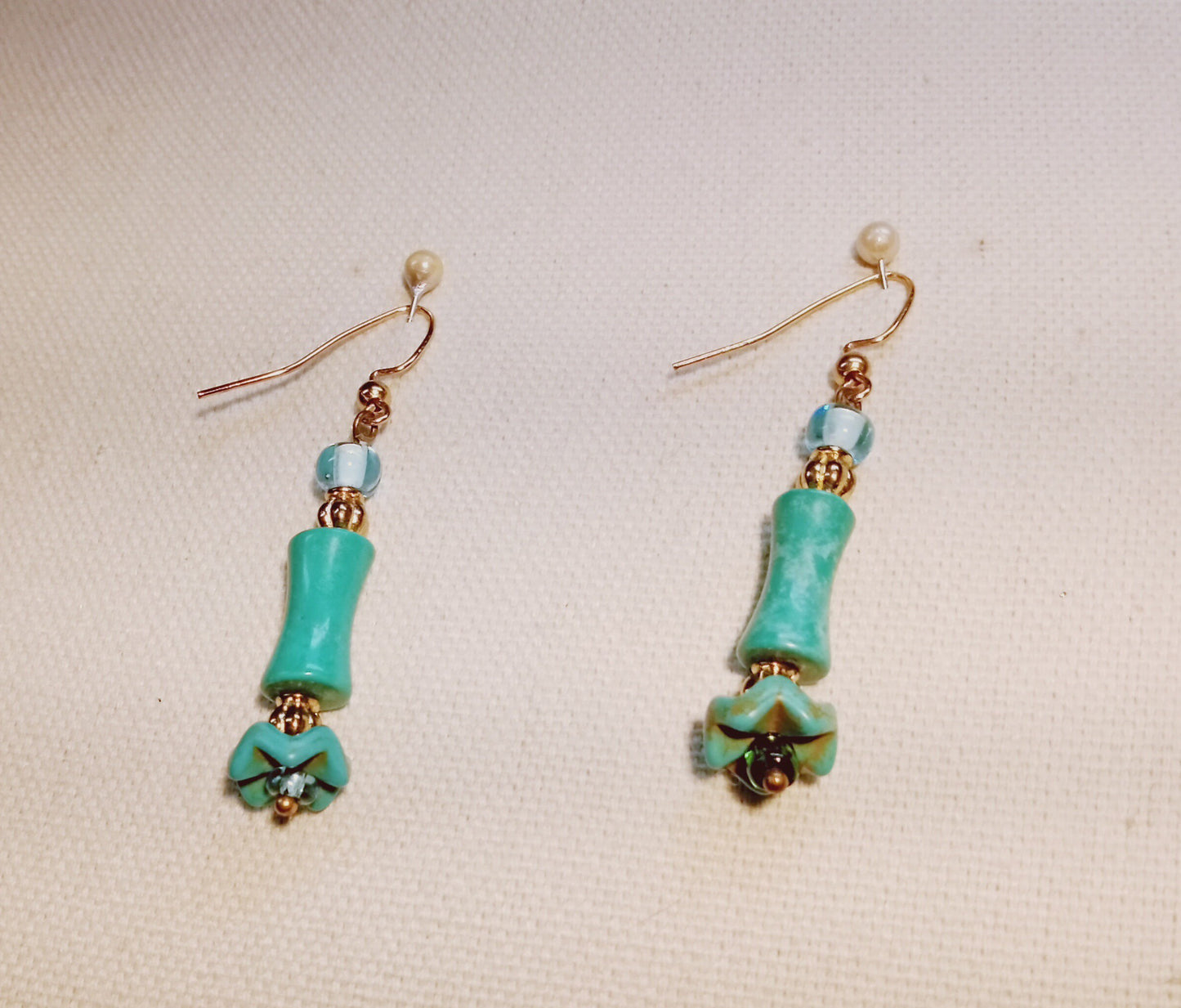 8710 Blue Zigzag Earrings