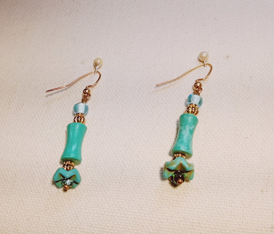 8710 Blue Zigzag Earrings